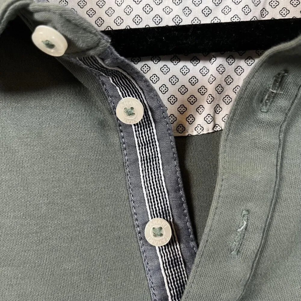 Tahari Polo Shirt Mens 2XL Green Cotton Short Sleeve Pocket Collared Casual - Picture 3 of 13